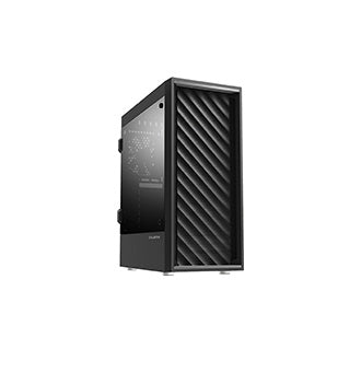 Compact Mid-Tower PC Computer Case - 2 x 120mm Fans Preinstalled - Patterned Mesh Front Panel
